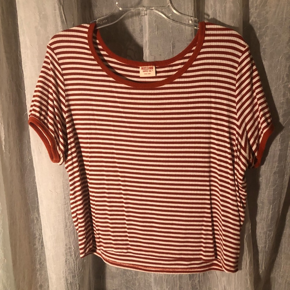 Dark Orange and White Striped T-shirt